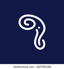elephant head line art vector logo