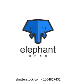 elephant head logo cocept vector