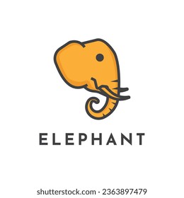 Elephant head logo design creative idea