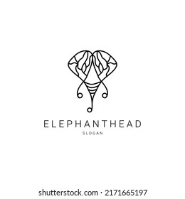 Elephant Head logo design icon template