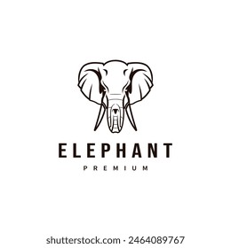 elephant head logo design illustration