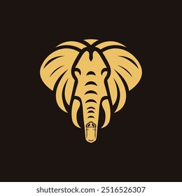 ilustração do design do logotipo da cabeça de elefante