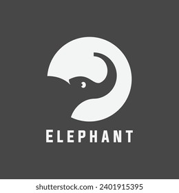 Elephant head logo design inspiration, black elephant head vector illustration