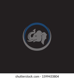 Elephant head logo design on circle