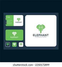 elephant head logo design  template