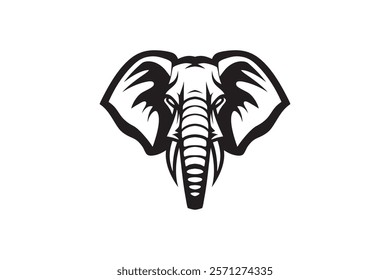 Elephant head logo design template vector illustration