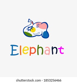 Vector de diseño del logo de la cabeza del elefante