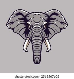 Elephant Head Logo Emblem Vector Art