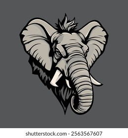 Elephant Head Logo Emblem Vector Art