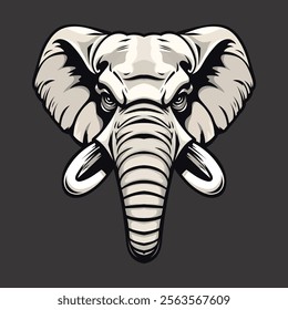 Elephant Head Logo Emblem Vector Art