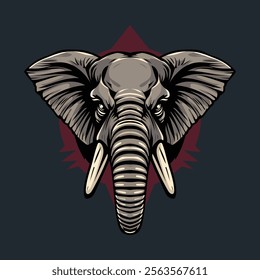 Elephant Head Logo Emblem Vector Art