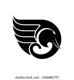 Elephant head logo. Elephant icon vector. Abstract elephant head icon.