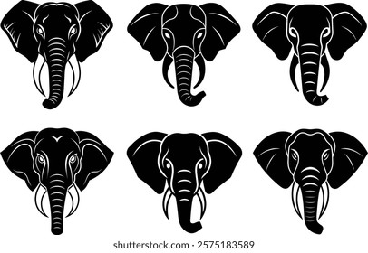 elephant head logo icon vector art