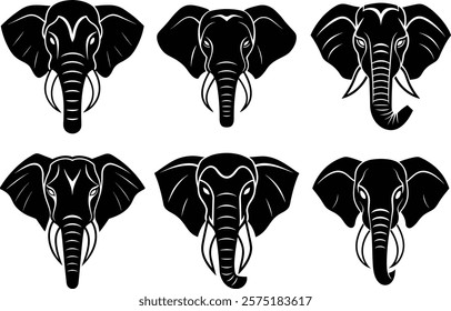 elephant head logo icon vector art