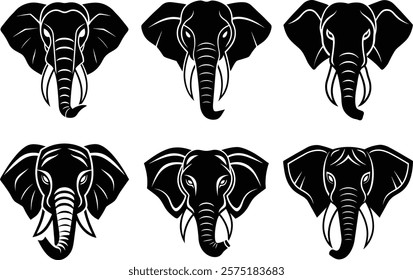 elephant head logo icon vector art