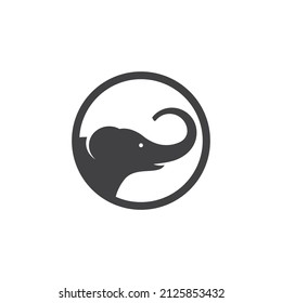 Elephant head logo illustration vector flat design