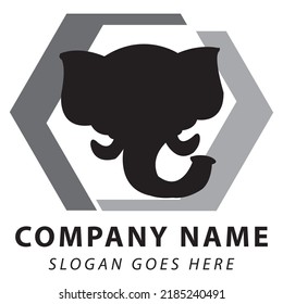 Elephant head logo template vector