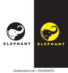 Elefantenkopf Logo, Vektordesign. Elefantenkopf kreatives Logo