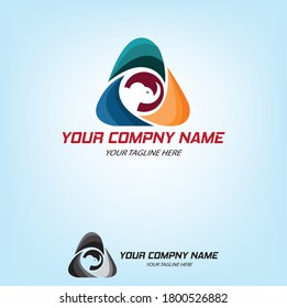 Elephant Head logo Vector  illustration, emblem design
