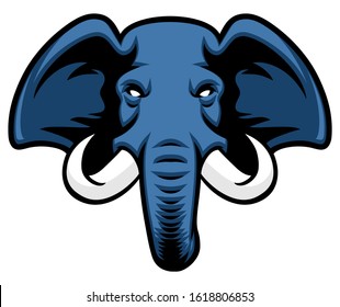 elephant head mascot with ivory