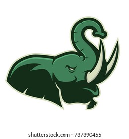Elephant head mascot logo