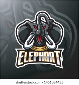 Elephant head mascot logo design