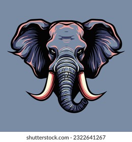 Elephant Head Mascot Logo for Esport. Elephant T-shirt Design. Elephant Logo. Elephant Sticker