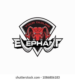 Logo de la mascota de la cabeza del elefante