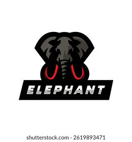 Logotipo do mascote da cabeça do elefante para a equipe de esportes