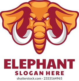 Elephant Head Mascot Logo Template
