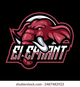 Elephant head mascot sport logo