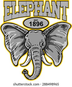 elephant head mascot, vector illustration