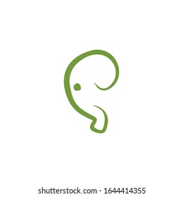 elephant head mono line logo Ideas. Inspiration logo design. Template Vector Illustration. Isolated On White Background