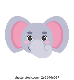 Elephant head on isolated background. Vector illustration in a flat style