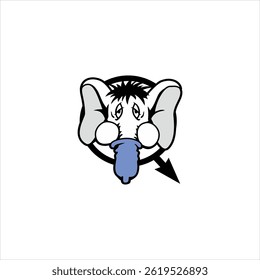 Cabeça de elefante sobre fundo branco. Pode ser usado como design gráfico