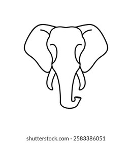 Elephant head outline icon vector illustration design.