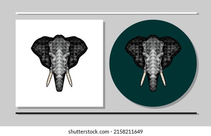 Ilustración del polígono de la cabeza del elefante. Estructura con triángulo