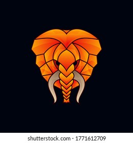 Elephant head polygon style .for your business logo