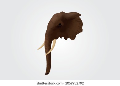 Elephant head portrait watercolor paints. Vector illustration