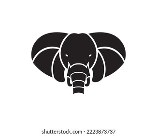 Elephant head silhouette logo design that is suitable for your business.