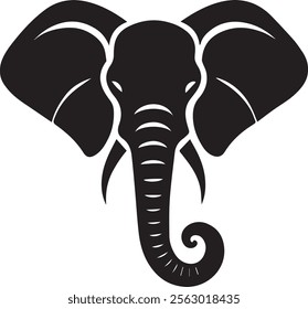 Elephant head silhouette logo style illustration for professional use 