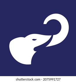 Elefantenkopf-Silhouette-Logo, Vektordesign