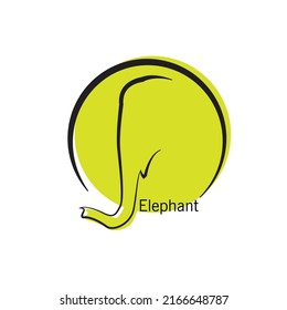 Elephant Head Silhouette Logo Vector Design