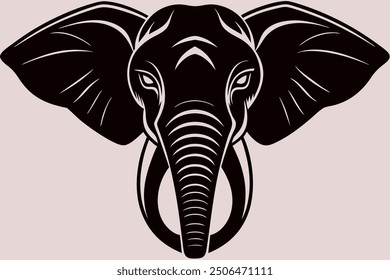 A elephant head silhouette vector illustration