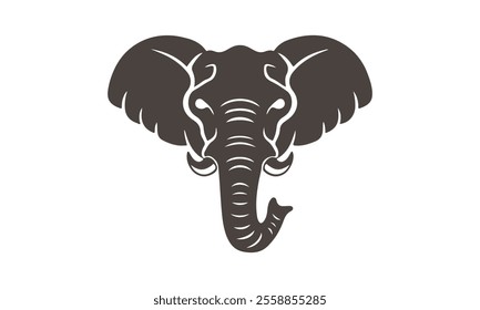 Elephant head Silhouette vector illustration 