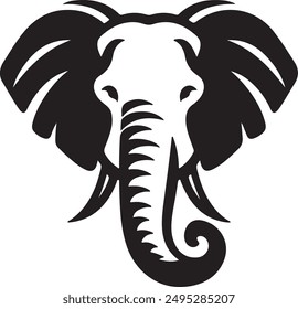 Elephant Head Silhouette Vector Logo For The Best Elephant Head Icon Illustration