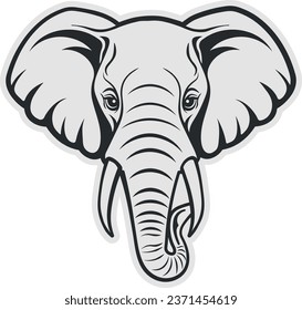 elephant head silhouette without background