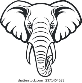 elephant head silhouette without background