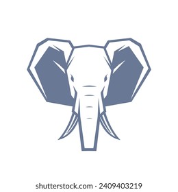 elephant head in simple line style