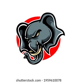 Elephant Head Sport Mascot Logo